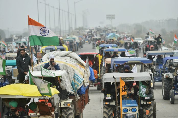 Farmers tractor rally against farm laws