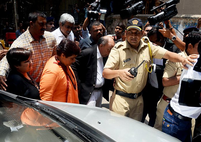 BJP MP Pragya Singh Thakur arrives at the court for the Hearing of Malegaon Blast Case