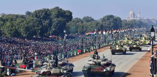 India Flag saluted with a 'swadeshi' cannon