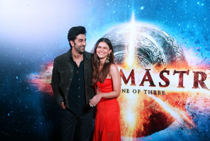 Bollywood actors Ranbir Kapoor and Alia Bhatt at the unveiling of the motion poster of their upcoming movie 'Brahmastra'