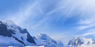 Antarctica Lemaire Channel snowy mountain