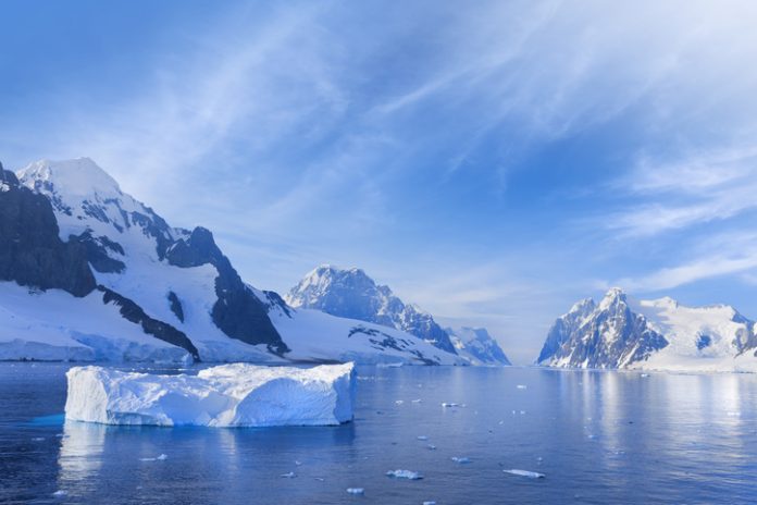 Antarctica Lemaire Channel snowy mountain