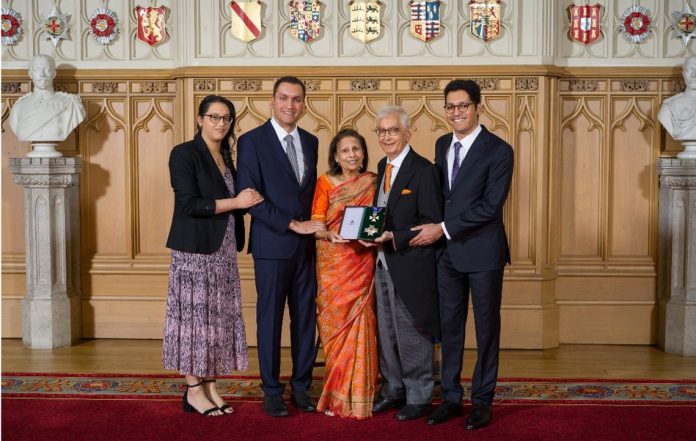 Sir Ashok was knighted at Windsor Castle