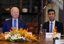 Meeting between Biden and Sunak during the G-20 summit