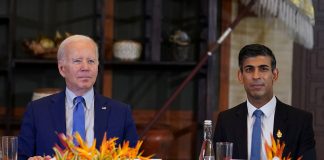 Meeting between Biden and Sunak during the G-20 summit