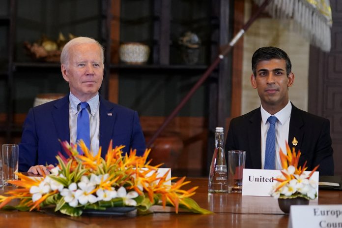 Meeting between Biden and Sunak during the G-20 summit