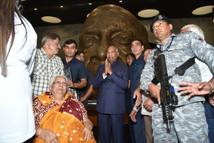 Former President of India Ram Nath Kovind visiting the Statue of Unity