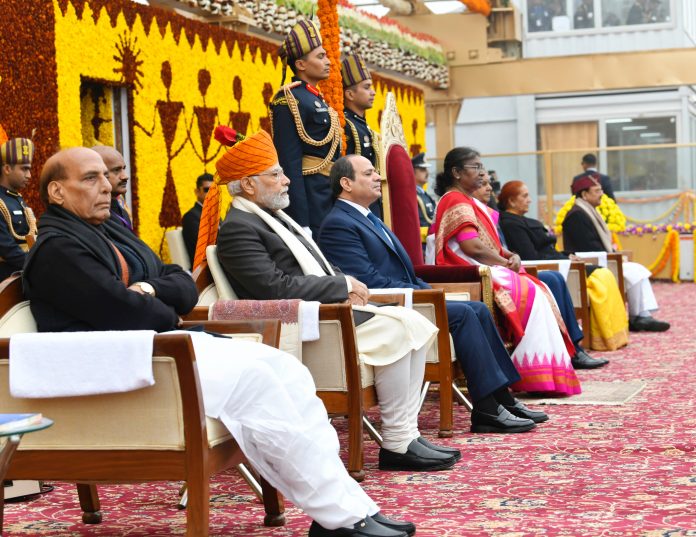 Republic Day celebrations in New Delhi in the presence of the President of Egypt