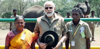 Modi met Bomman and Bailey at Theppakdu Elephant Camp
