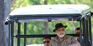 Modi enjoyed a jungle safari in a tiger reserve in Karnataka