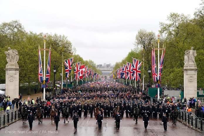 More than 11,500 police officers were mobilized for the coronation