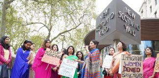 Indian Ladies in UK staged a protest outside Scotland Yard