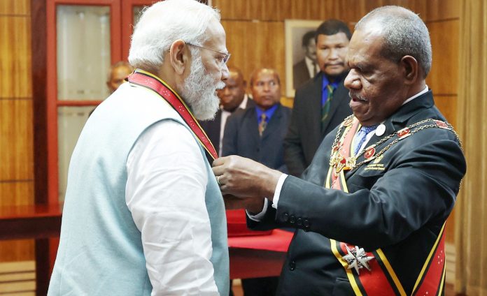 Modi honored with highest civilian award of Fiji and Papua New Guinea