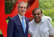 યુએસ રાજદૂત ગાર્સેટ્ટીની મુકેશ અંબાણી સાથે મુલાકાત US Ambassador Garcetti's meeting with Mukesh Ambani