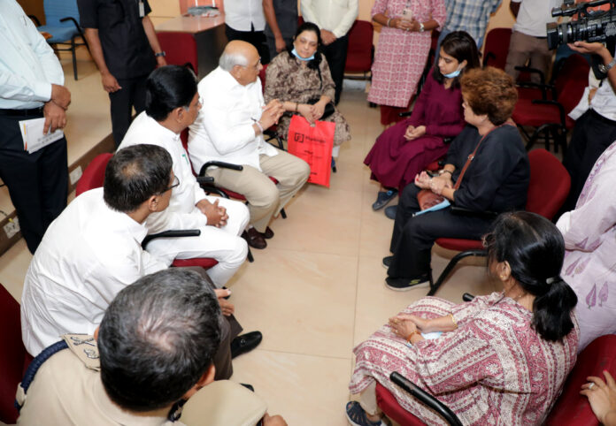 Gujarat CM Bhupendra Patel meets the bereaved families of flight crash at Civil Hospital