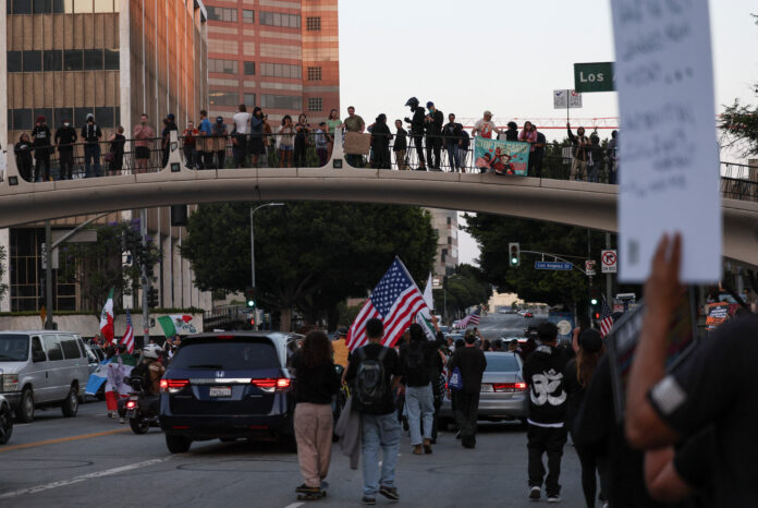 Protests against federal immigration sweeps continue, in Los Angeles