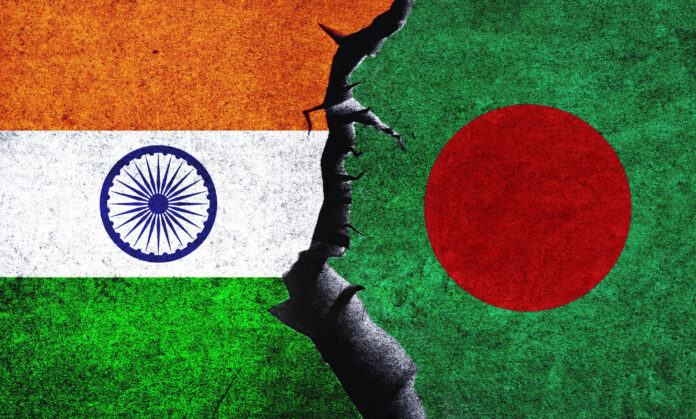 Bangladesh and India flag together. Bangladesh vs India