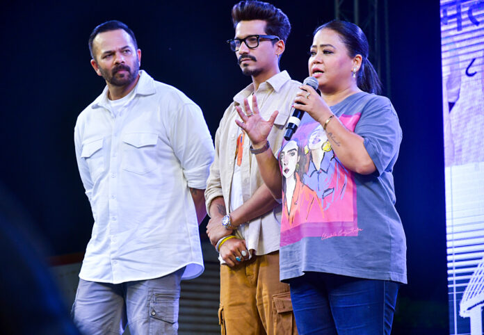 Rohit Shetty, Bharti Singh and Haarsh Limbachiyaa attend a state-level voter awareness program