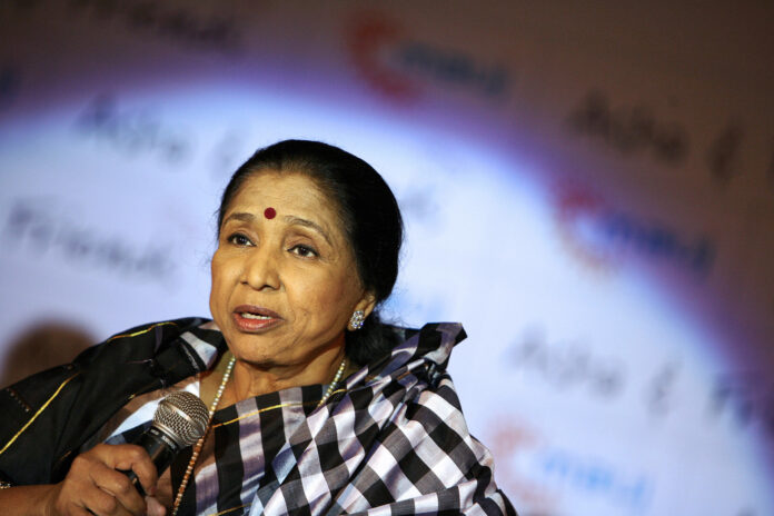 Indian playback singer Asha Bhosle speak