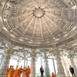 PM Narendra Modi appreciating the Dome of Harmony-min